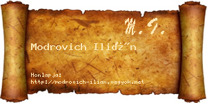 Modrovich Ilián névjegykártya